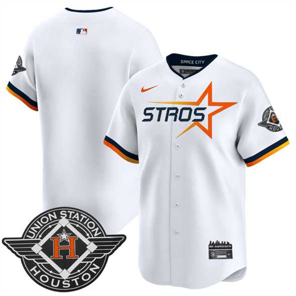 Mens Houston Astros Blank White 2025 City Connect Limited Stitched Jersey Dzhi->houston astros->MLB Jersey